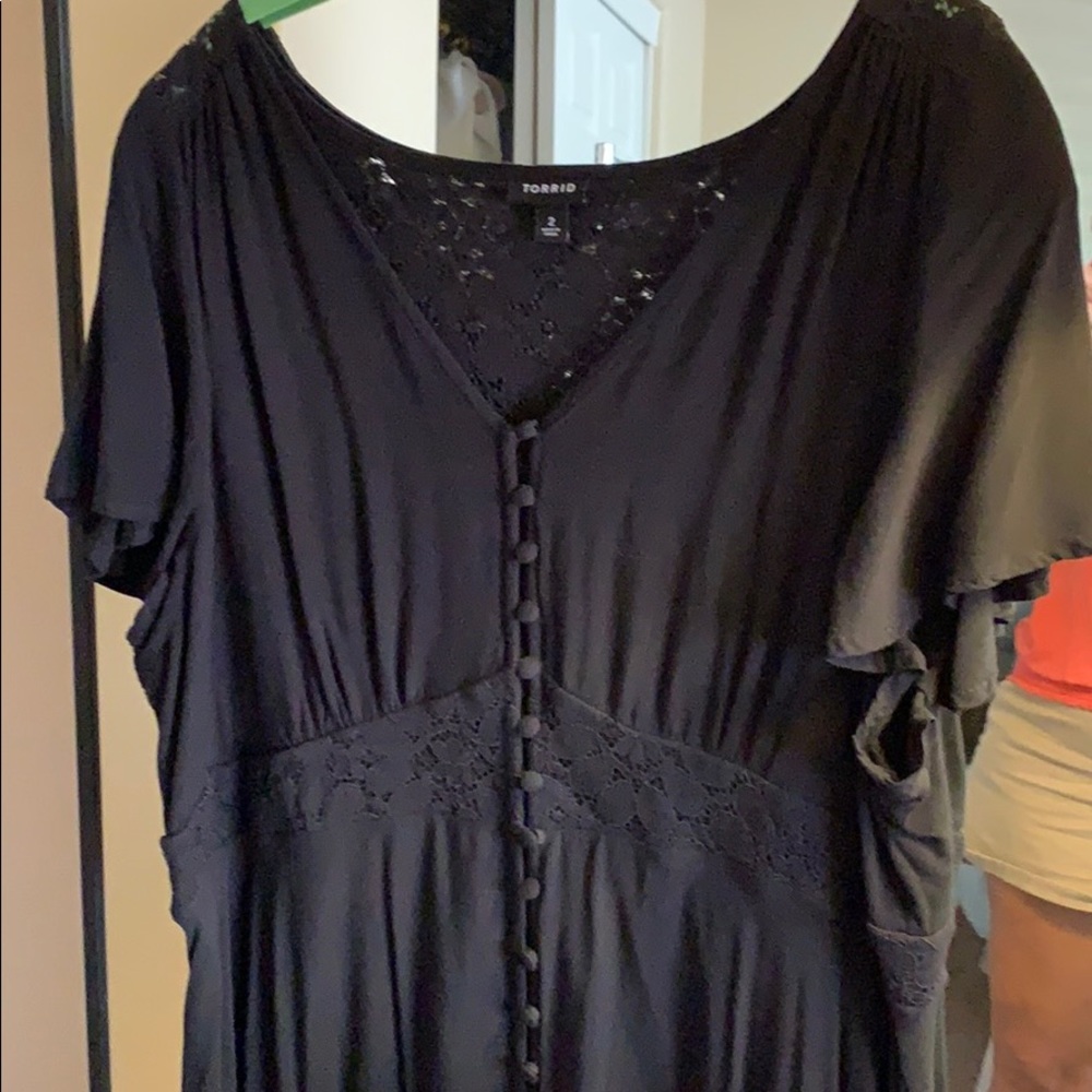 Torrid floor length black dress